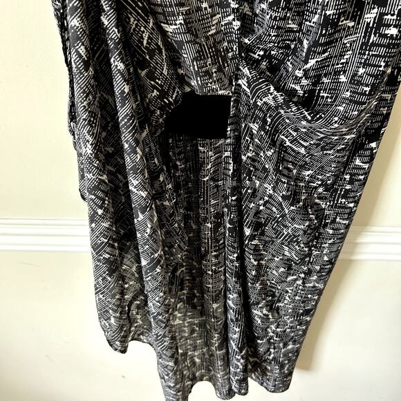 White House Black Market Printed Maxi Dress Size 8 Slit Flowy Romantic Long - Picture 8 of 12